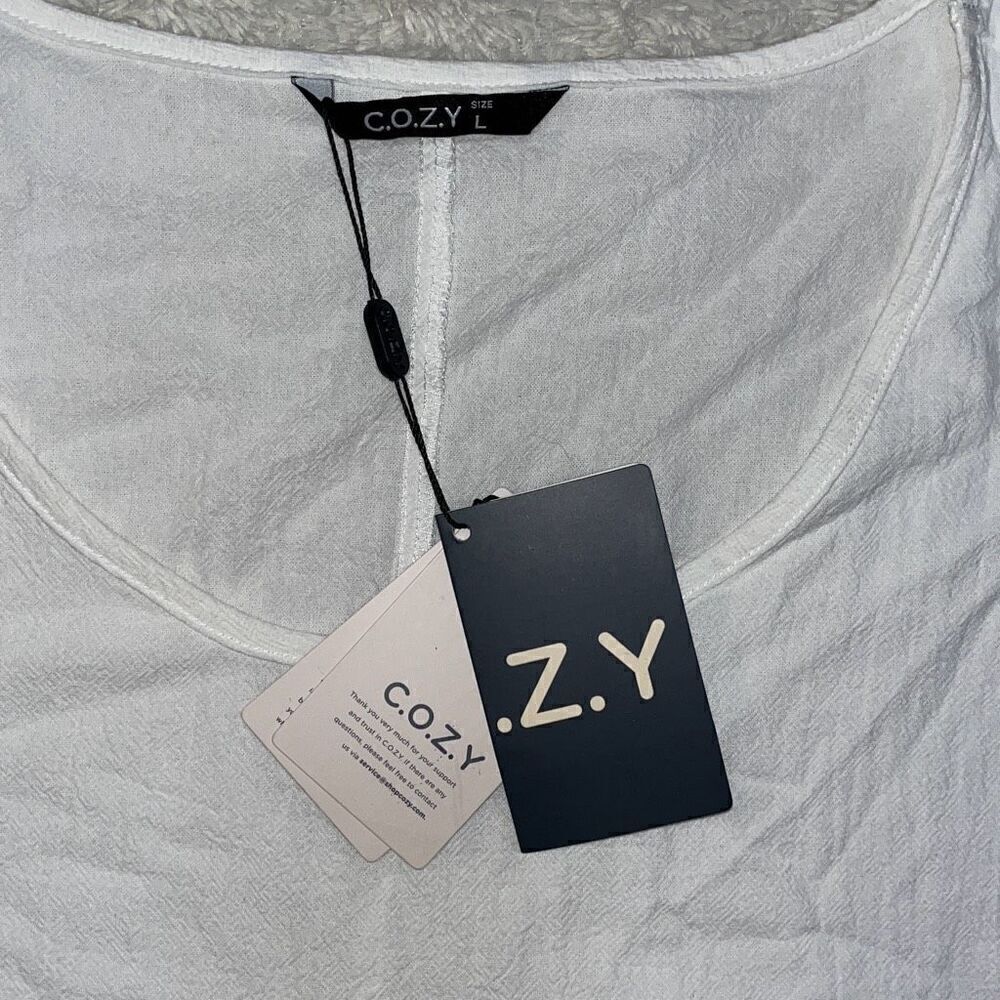 NWT C.O.Z.Y. Linen Tank Top - Picture 2 of 5